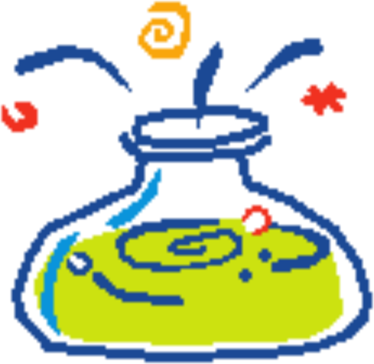 Pixelated Science Beaker Reaction PNG