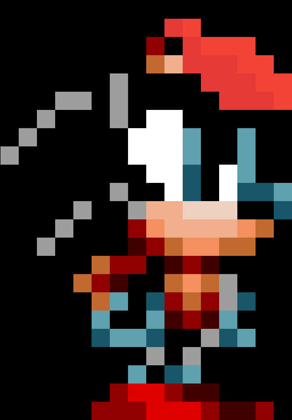 Pixelated Shadow The Hedgehog PNG