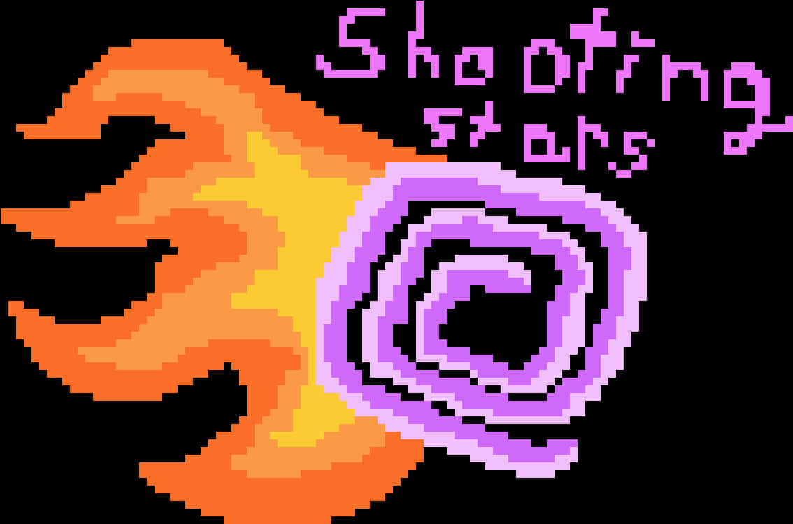 Pixelated Shooting Star Artwork PNG