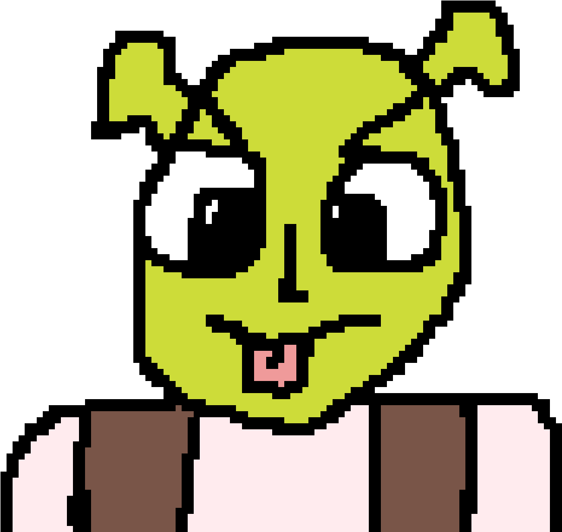 Pixelated Shrek Character PNG