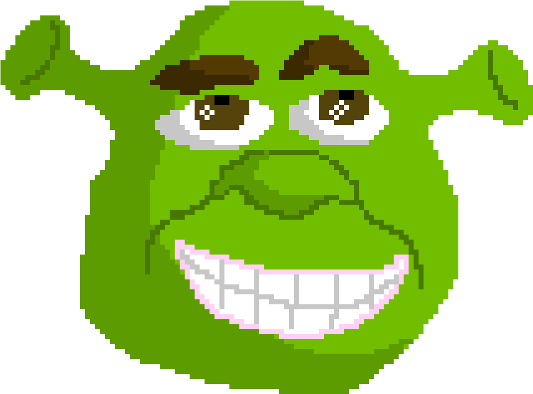 Pixelated Shrek Face Artwork PNG
