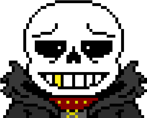 Pixelated Skeleton Character Smile PNG