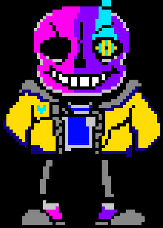 Pixelated Skeleton Character PNG