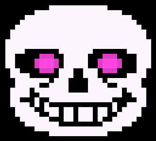 Pixelated Skull Character PNG