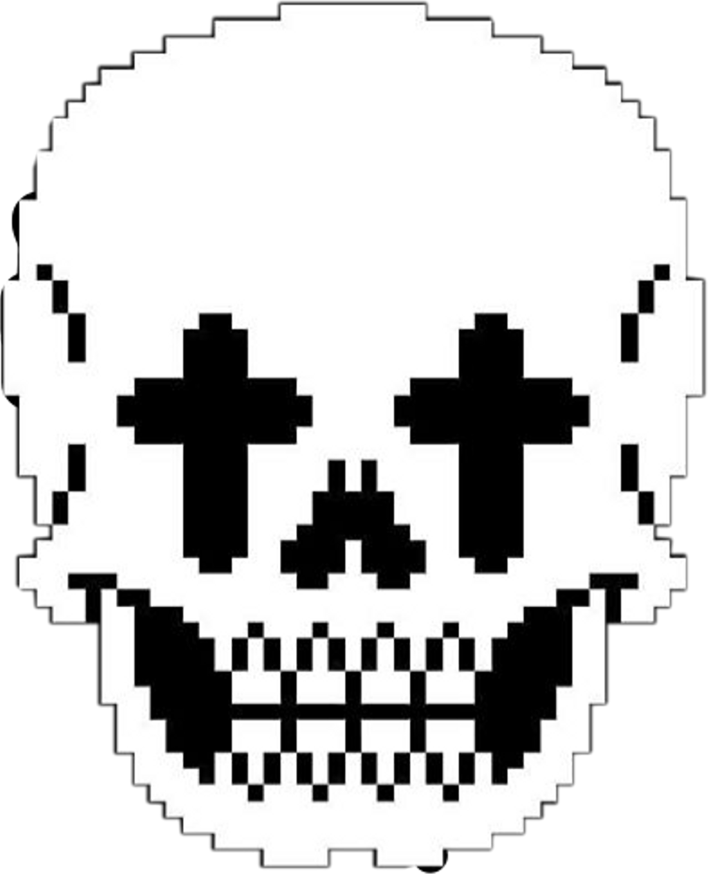 Pixelated Skull Graphic PNG