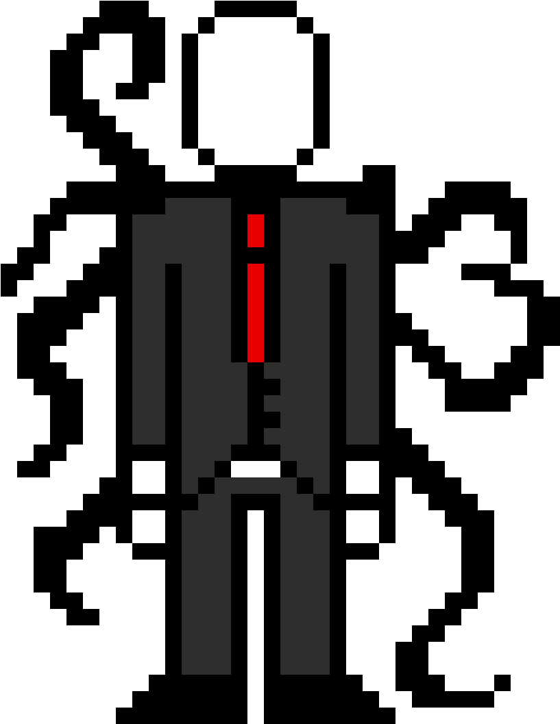 Pixelated Slender Man Artwork.png PNG