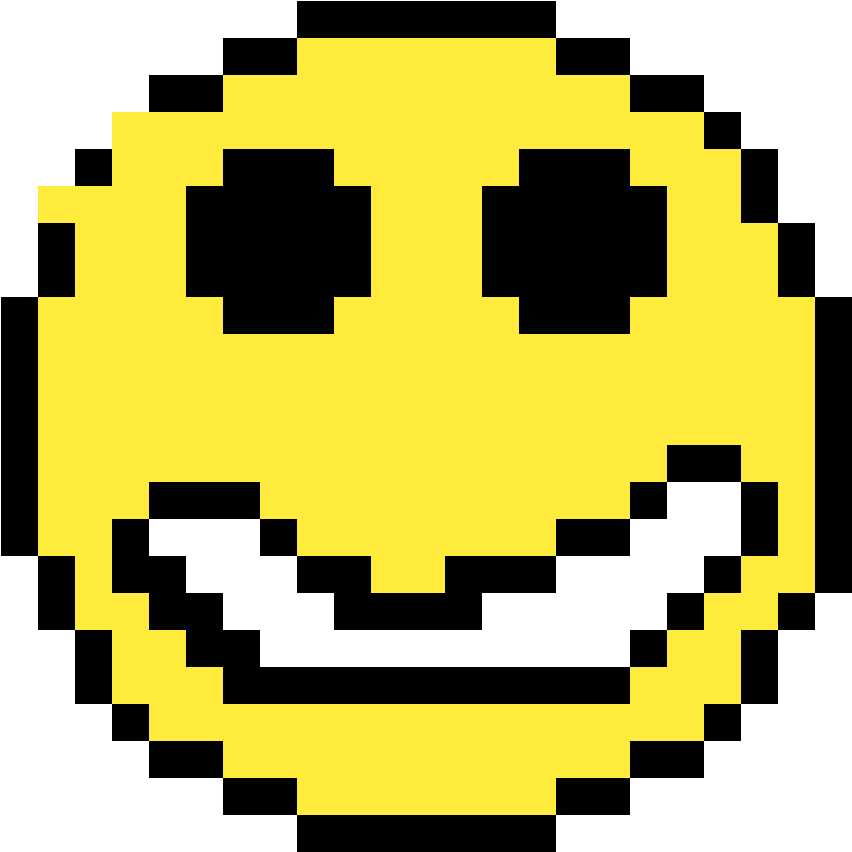 Pixelated Smiley Face Emoji PNG