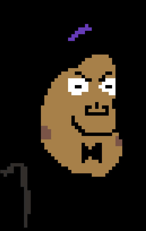 Pixelated Smiling Potato Character PNG