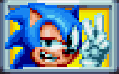 Pixelated Sonic Artwork PNG