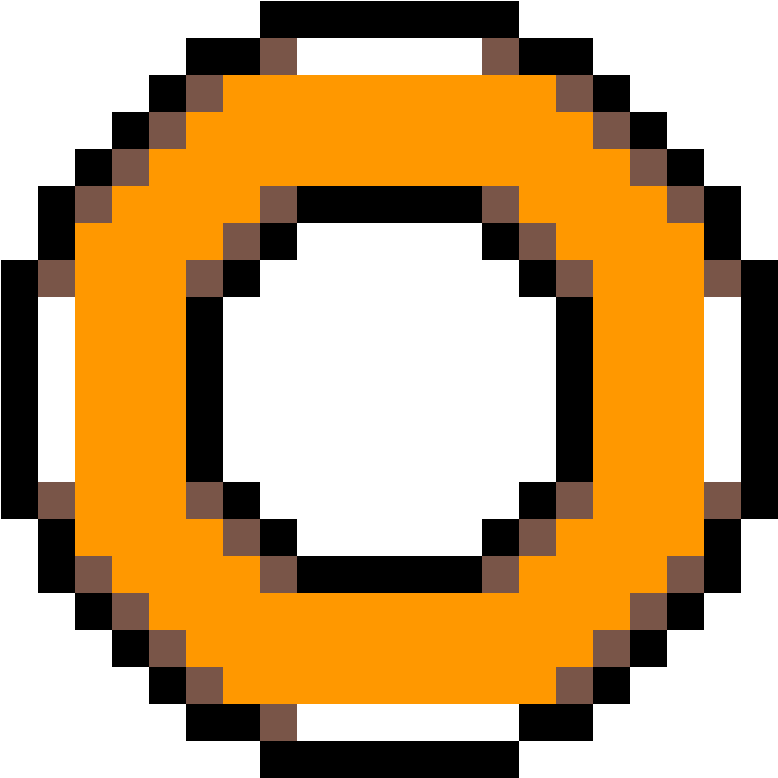 Pixelated Sonic Gold Ring PNG