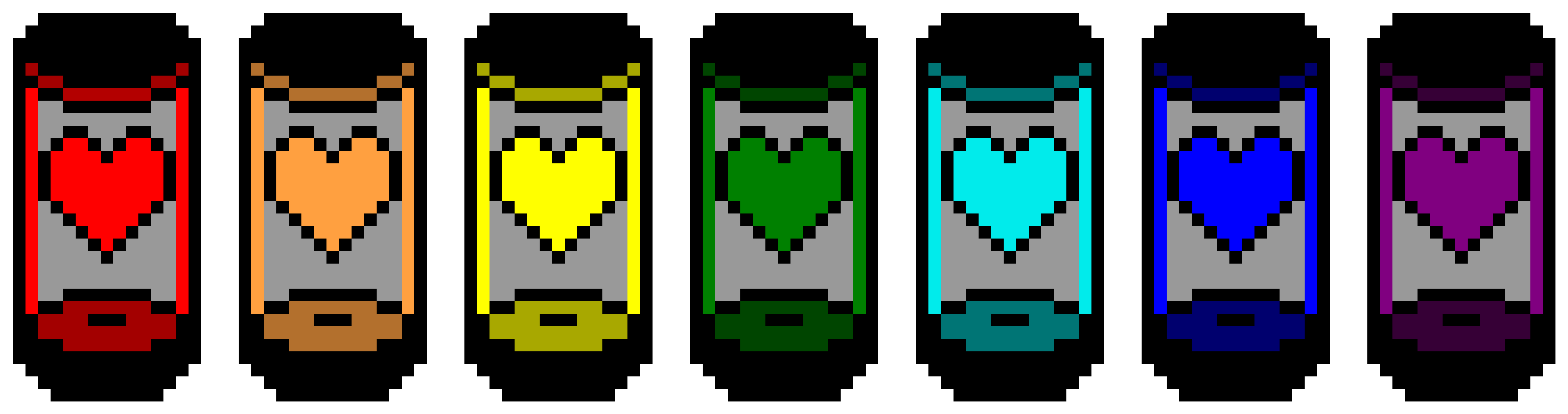 Pixelated Soul Jars Color Variety PNG