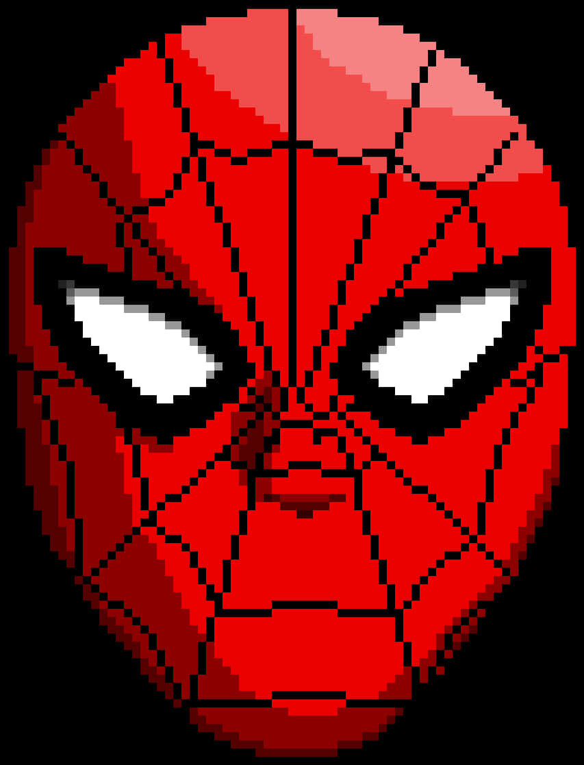 Pixelated Spiderman Mask PNG