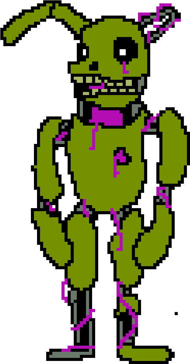 Pixelated Springtrap Character Art PNG