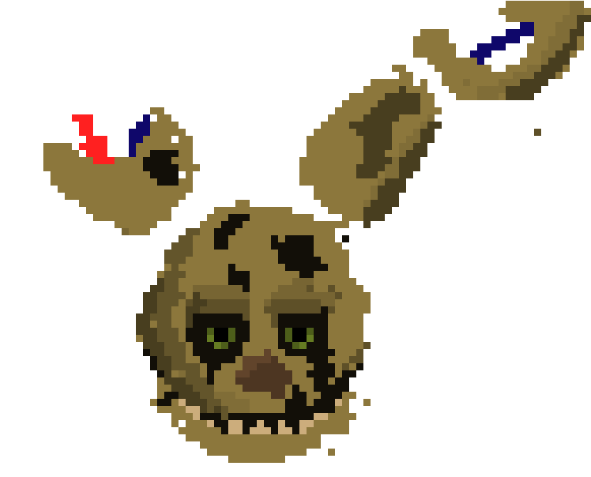 Pixelated Springtrap Head Decomposition PNG
