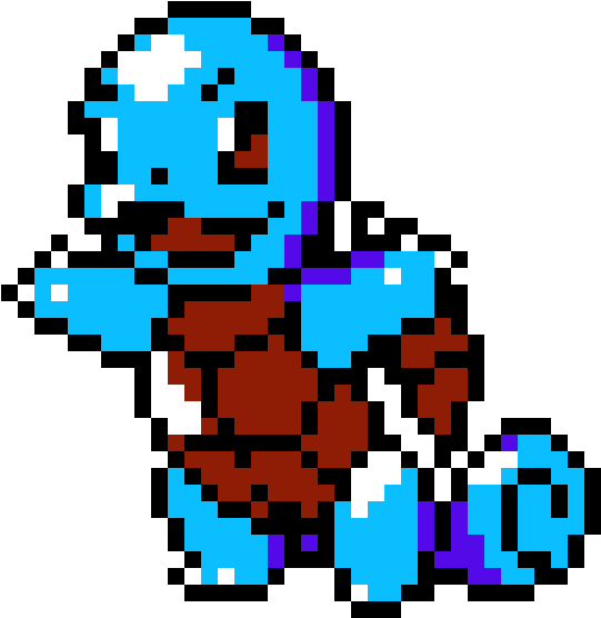 Pixelated Squirtle Artwork PNG