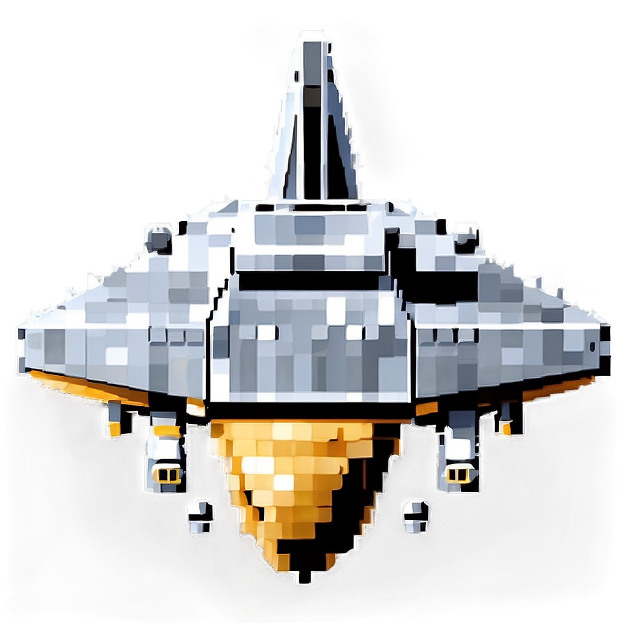 Pixelated Starship Png 06242024 PNG