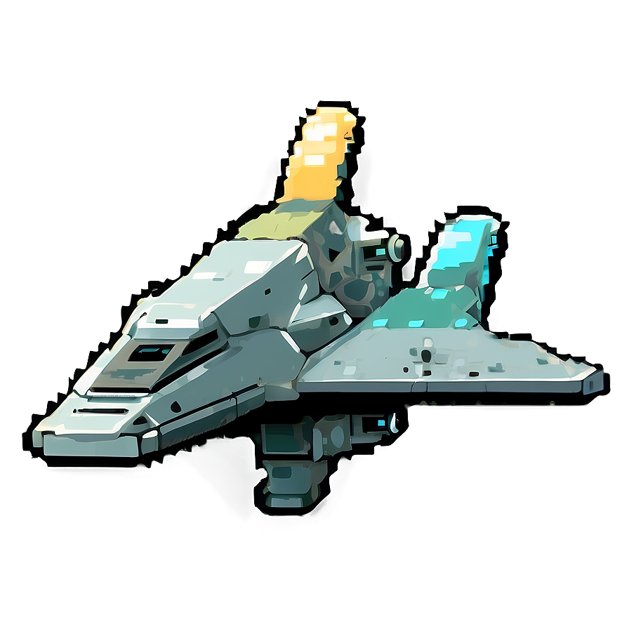 Pixelated Starship Png Sbq PNG