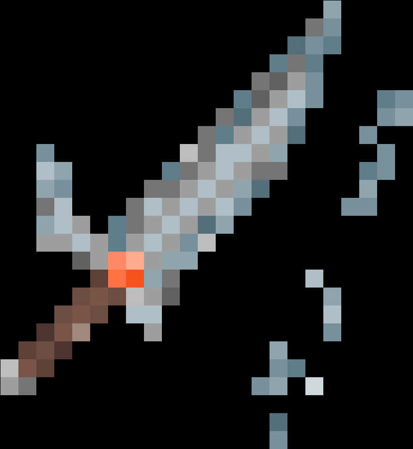 Pixelated Sword Graphic PNG