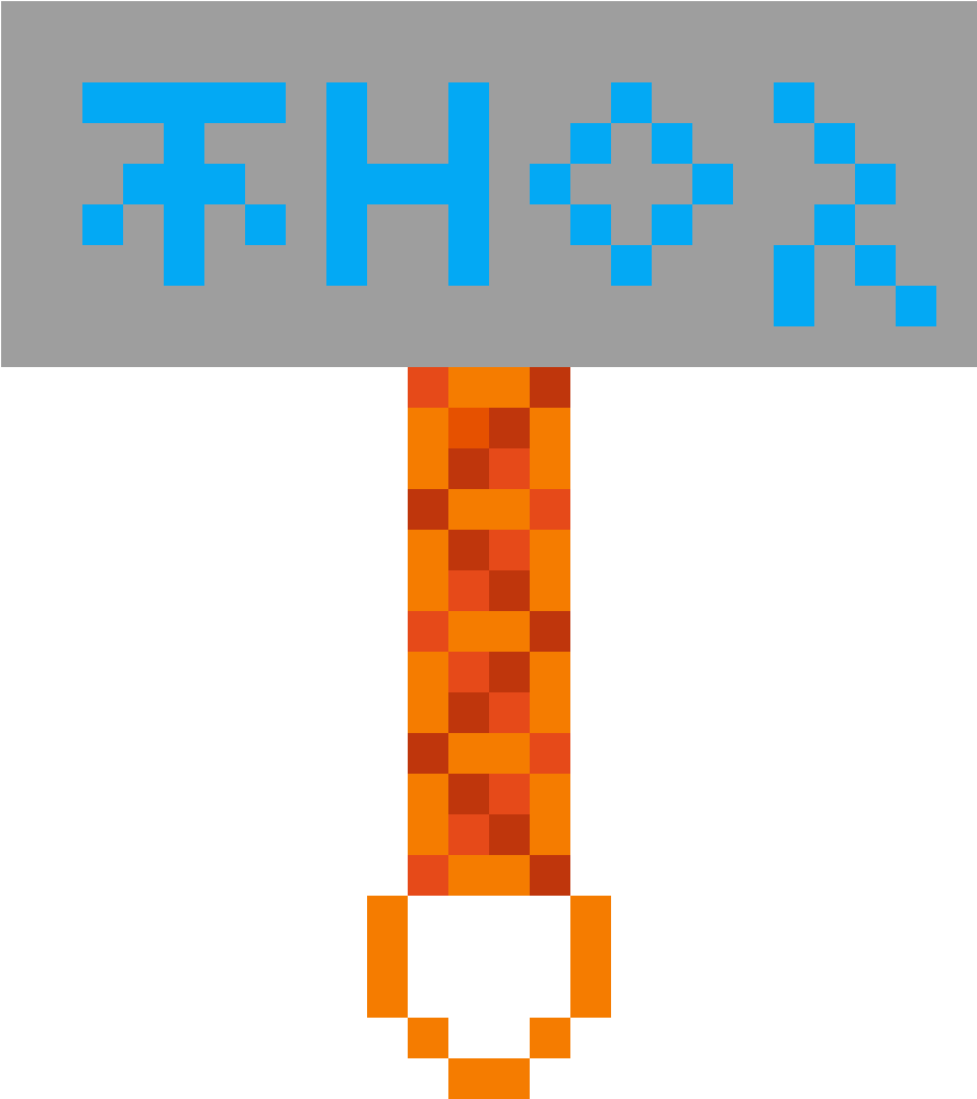 Pixelated Thor Hammer PNG