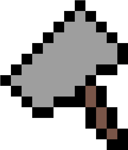 Pixelated Thor Hammer PNG