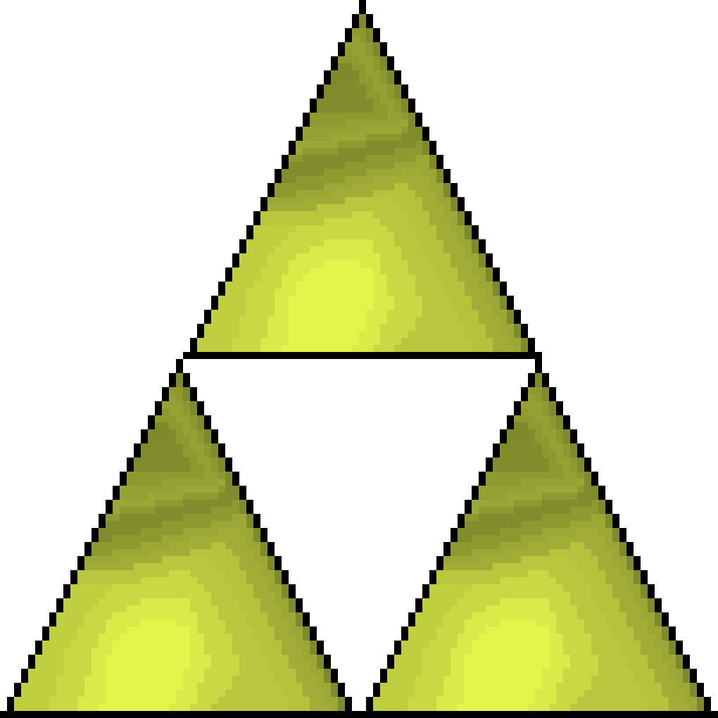 Pixelated Triforce Symbol PNG