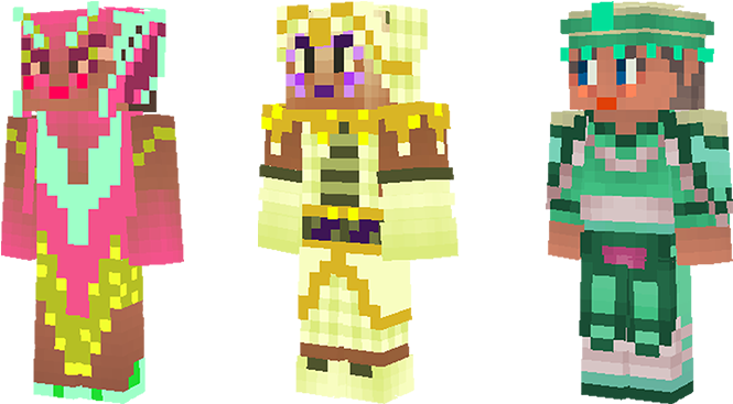 Pixelated Trio Costumes PNG