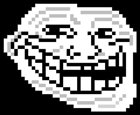 Pixelated Trollface Graphic PNG