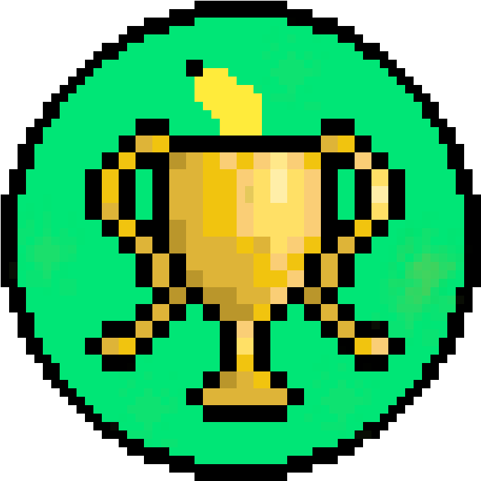 Pixelated Trophy Award PNG