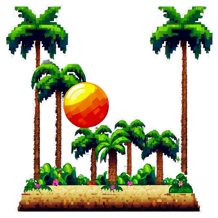 Pixelated Tropical Island Png 59 PNG