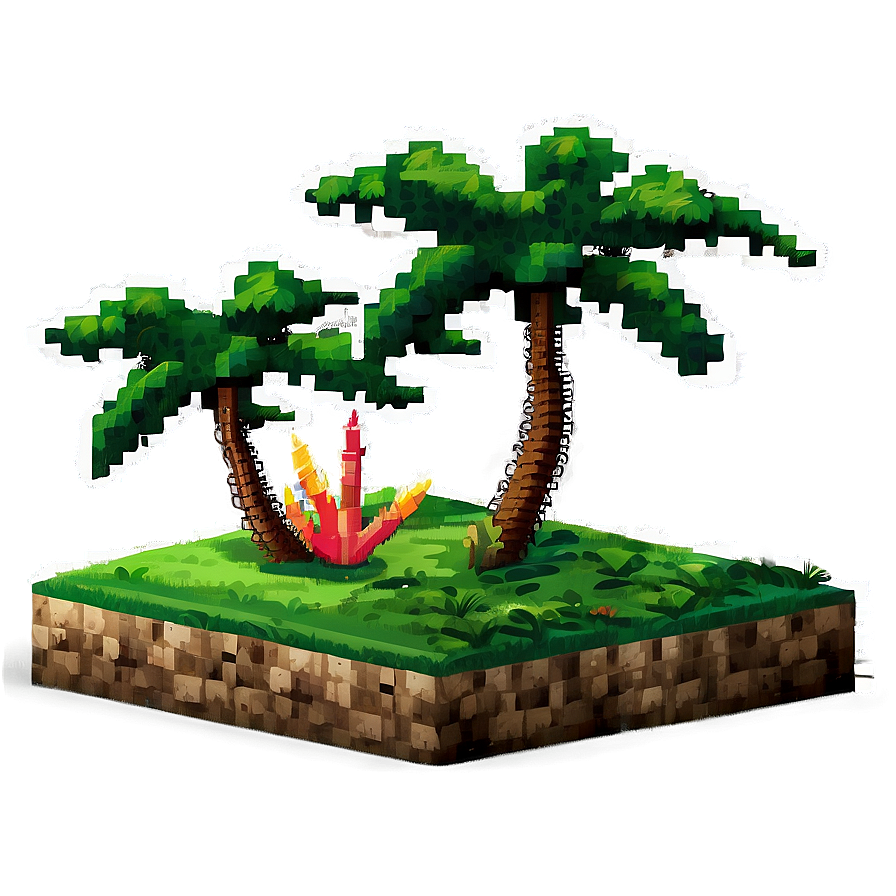 Pixelated Tropical Island Png 7 PNG