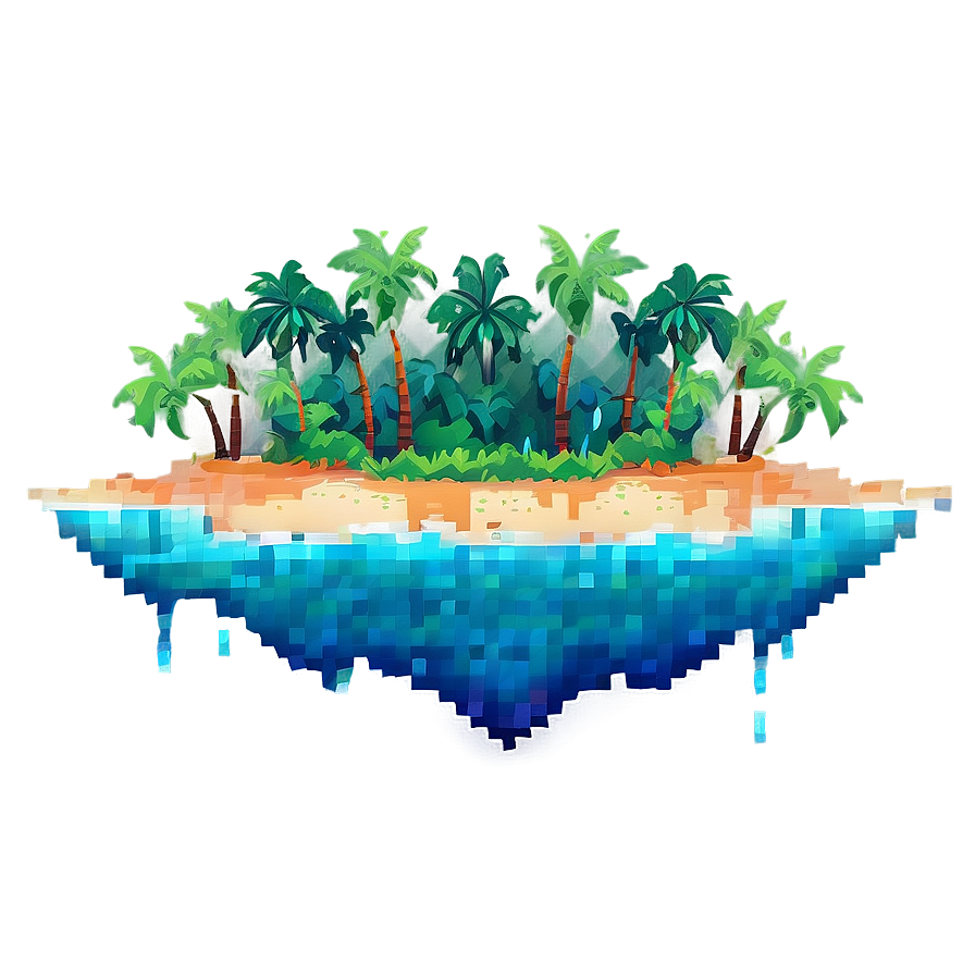 Pixelated Tropical Island Png 97 PNG