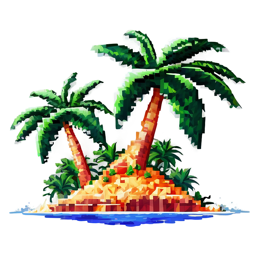 Pixelated Tropical Island Png Cag PNG