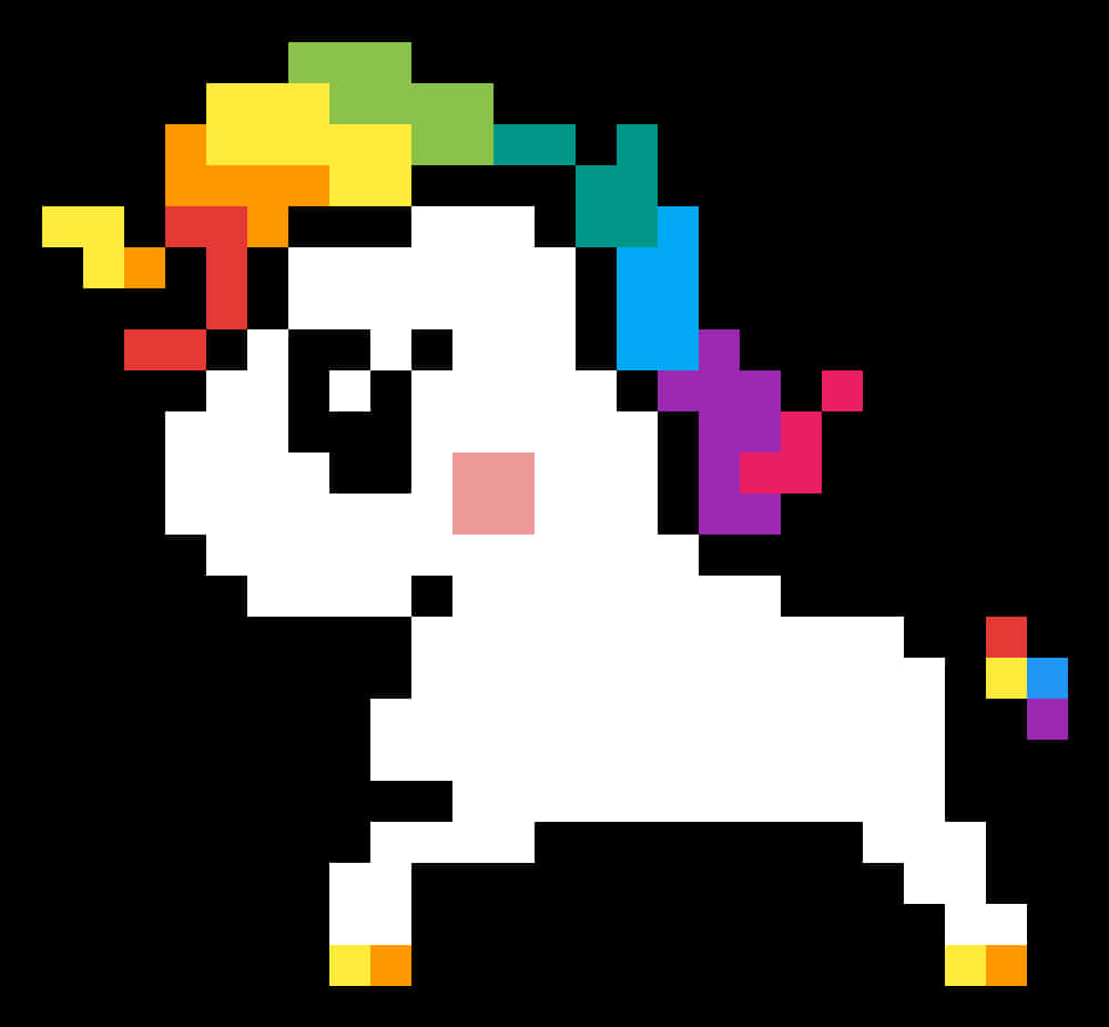 Pixelated Unicorn Graphic PNG