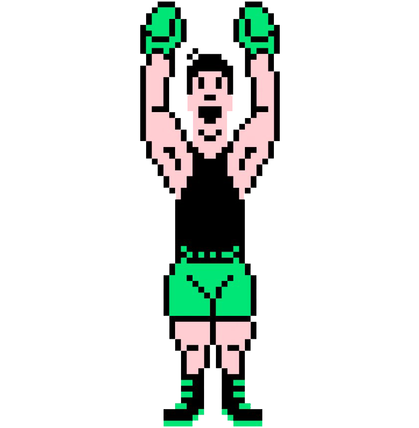 Pixelated Victory Pose PNG