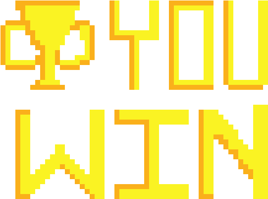 Pixelated Victory Trophyand Text PNG