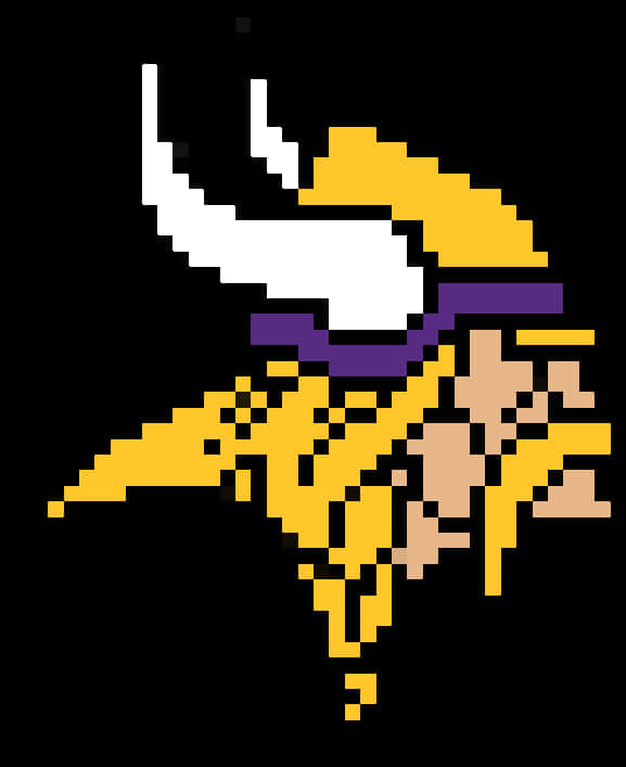 Pixelated Vikings Helmet Logo PNG