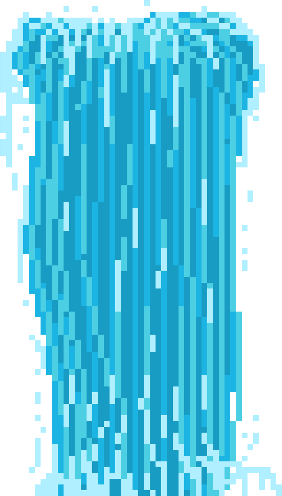 Pixelated Waterfall Artwork PNG