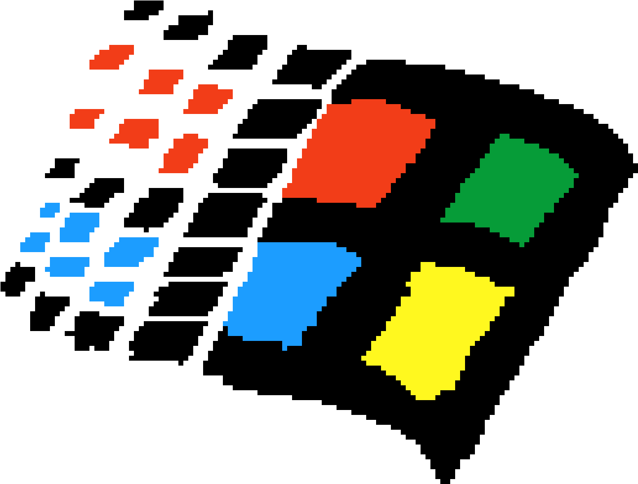 Pixelated Windows Logo Shattering PNG