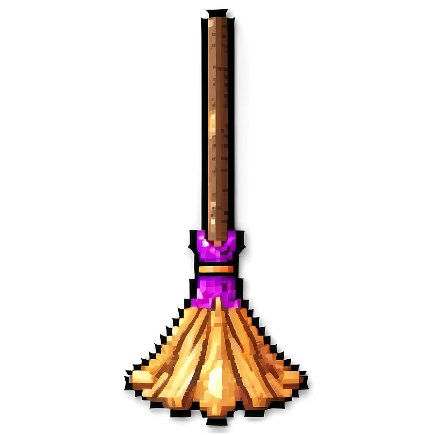 Pixelated Witch Broom Png Mic37 PNG