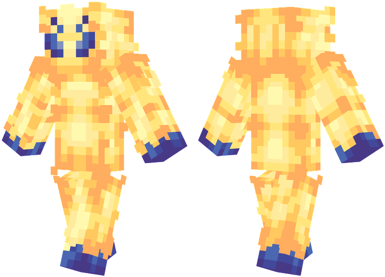 Pixelated Yellow Armor Character PNG