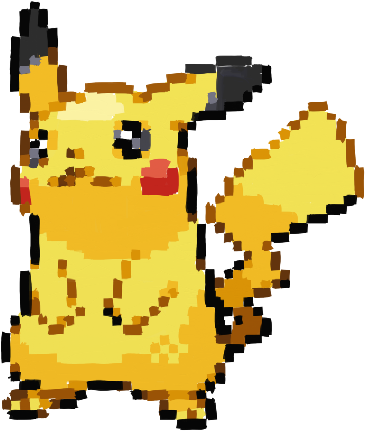 Pixelated Yellow Creature Art.png PNG
