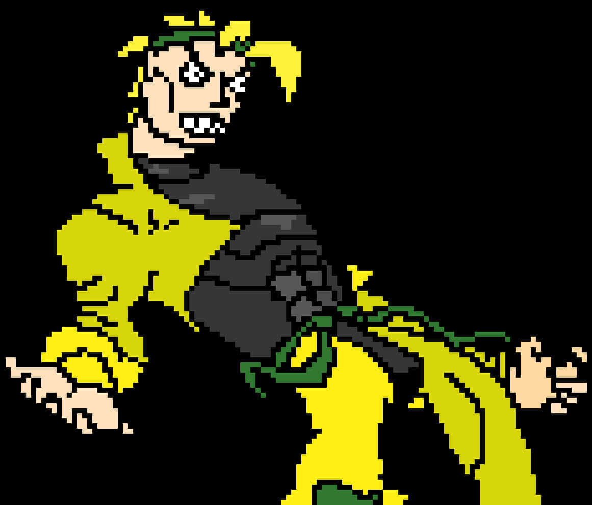 Pixelated Yellow Jacket Character PNG