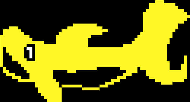 Pixelated Yellow Shark SVG