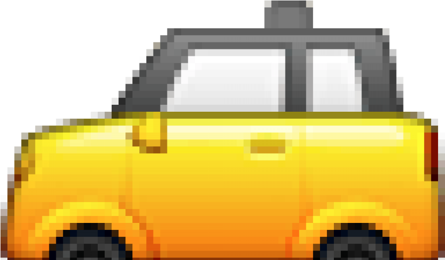 Pixelated Yellow Taxi Cab PNG