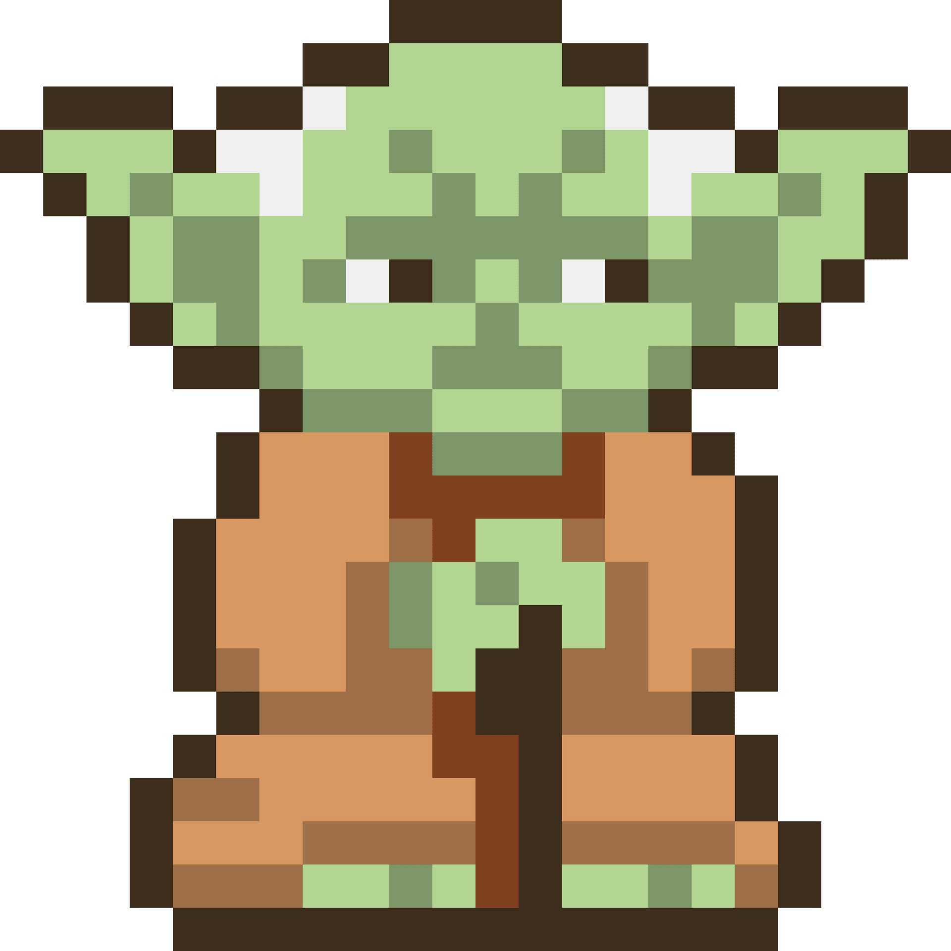Pixelated Yoda Portrait PNG