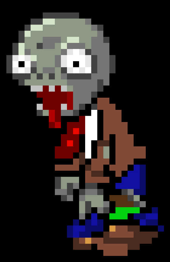 Pixelated Zombie Character PNG