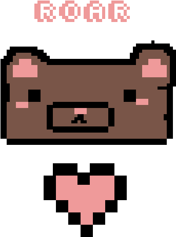 Pixelated_ Bear_and_ Heart PNG