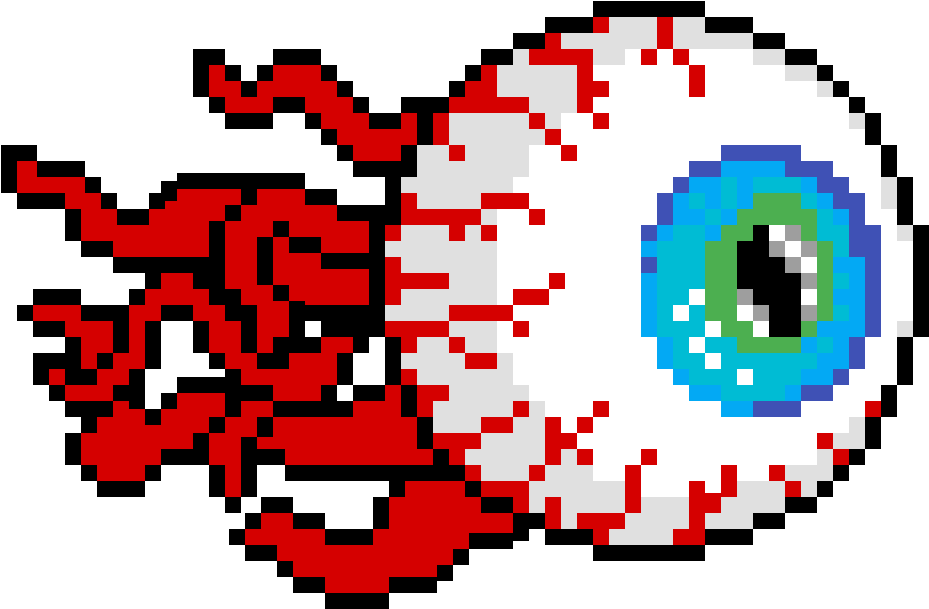 Pixelated_ Eyeball_with_ Red_ Veins PNG