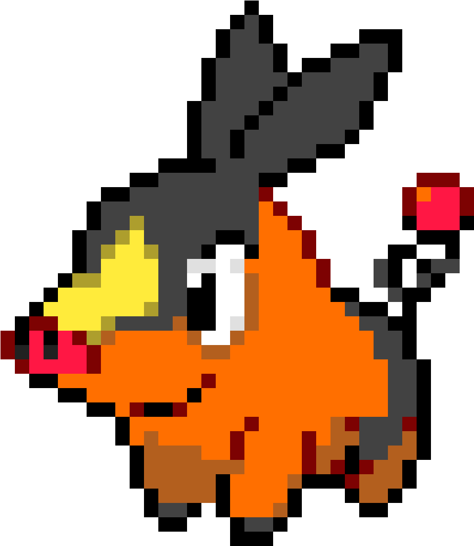 Pixelated_ Fire Type_ Pokemon_ Art PNG