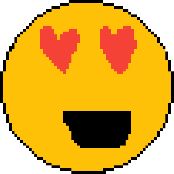 Pixelated_ Heart_ Eyes_ Emoji PNG